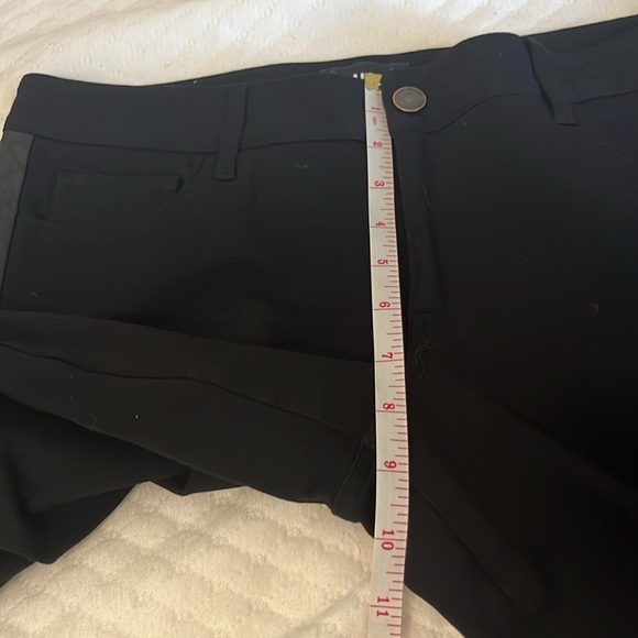 Paige Black Skinny Pants with Leather Tuxedo Stripe - Picture 10 of 13